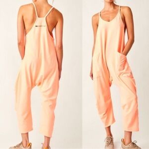 NWT FREE PEOPLE HOT SHOT ONESIE Pastel Peach Size Medium
